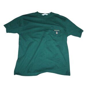 Brooks Brothers T Shirt Pocket Logo 1818 Crest Green 100% Cotton Size Small